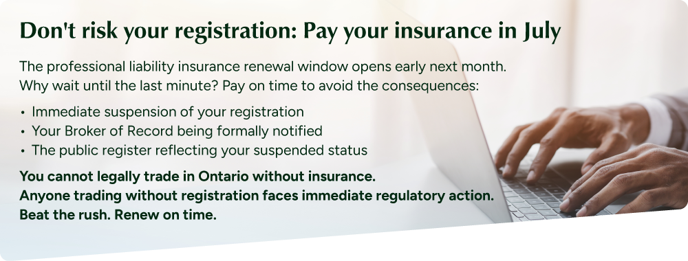 Professional liability insurance renewal opens early July